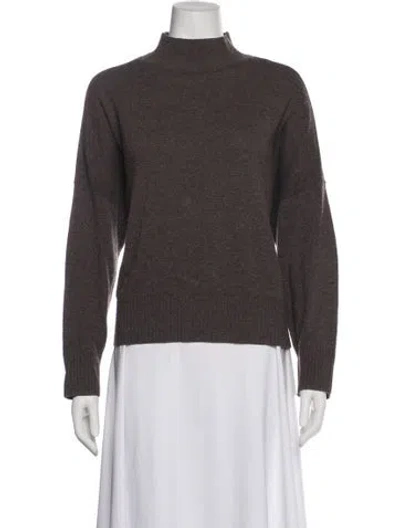 Pre-owned Reiss Wool Mock Neck Sweater In Brown