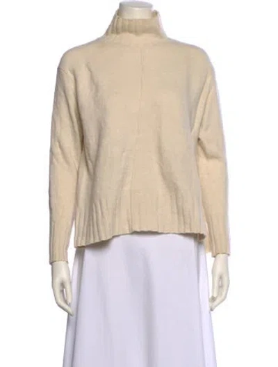 Pre-owned Reiss Wool Mock Neck Sweater In Neutral