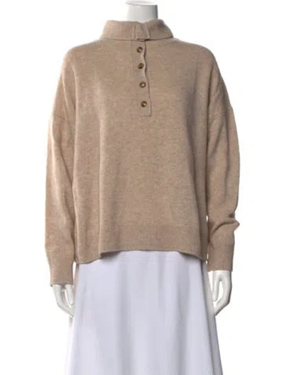 Pre-owned Reiss Wool Mock Neck Sweater In Neutral