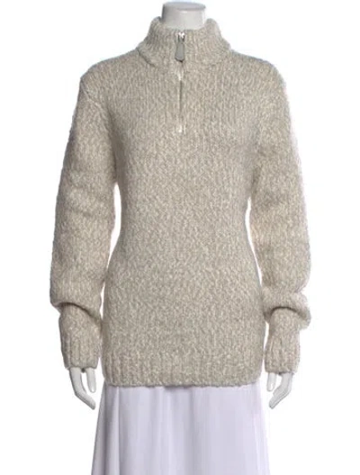 Pre-owned Reiss Wool Mock Neck Sweater In Neutrals