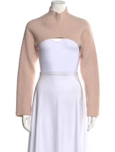 Pre-owned Reiss Wool Mock Neck Sweater In Pink