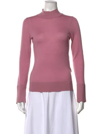 Pre-owned Reiss Wool Mock Neck Sweater In Pink