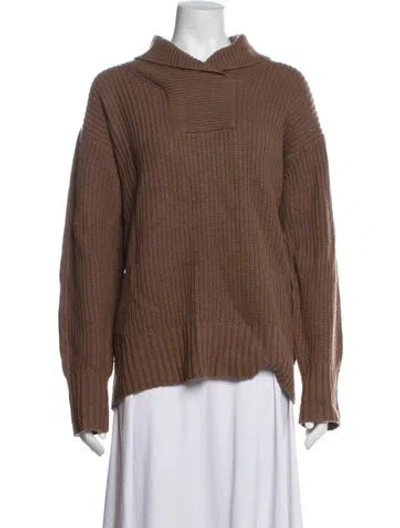 Pre-owned Reiss Wool Mock Neck Sweater W/ Tags In Brown