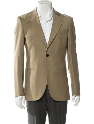 Pre-owned Reiss Wool Moto Jacket In Neutral