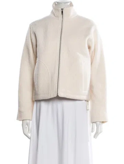 Pre-owned Reiss Wool Open Front Sweater In Neutral
