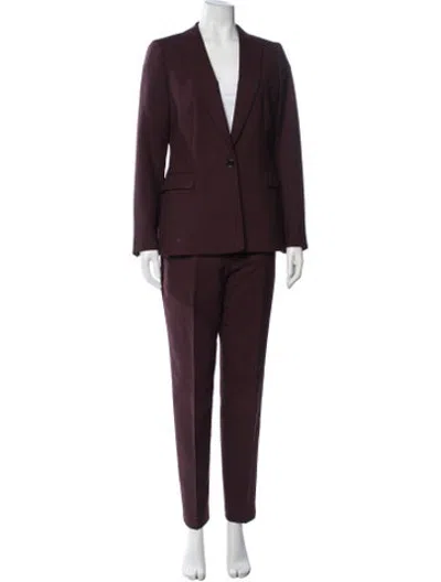 Pre-owned Reiss Wool Pantsuit In Burgundy