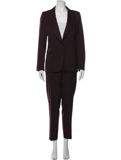 Pre-owned Reiss Wool Pantsuit In Burgundy