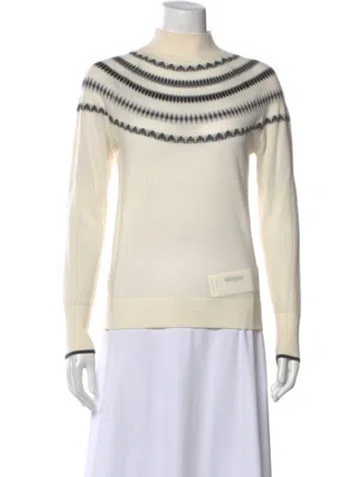 Pre-owned Reiss Wool Patterned Sweater In Neutral