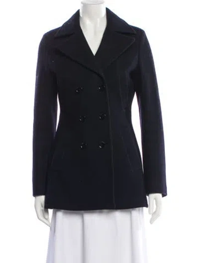 Pre-owned Reiss Wool Peacoat In Black