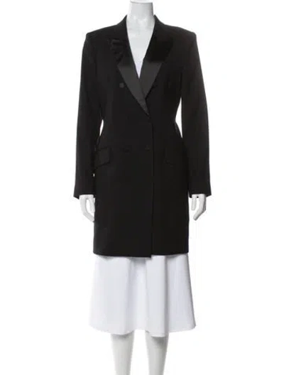 Pre-owned Reiss Wool Peacoat In Black