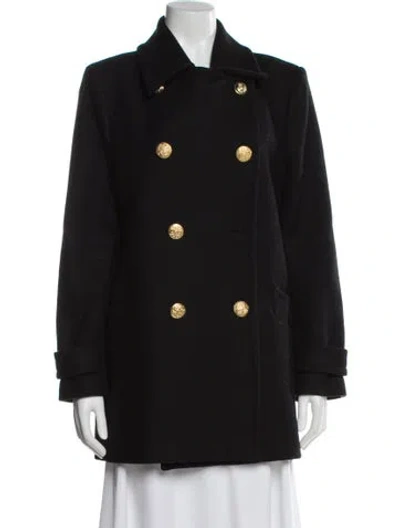 Pre-owned Reiss Wool Peacoat In Gray