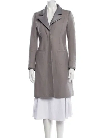 Pre-owned Reiss Wool Peacoat In Gray