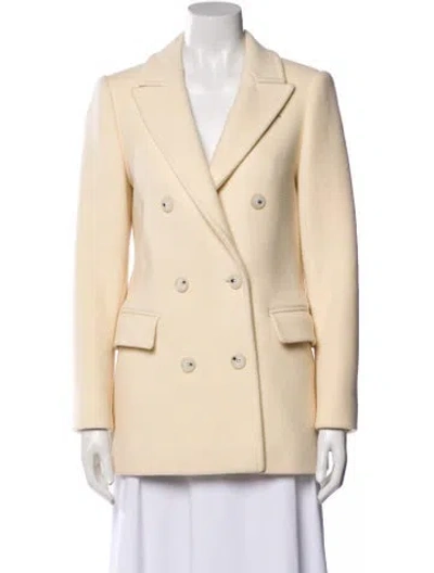 Pre-owned Reiss Wool Peacoat In Neutral