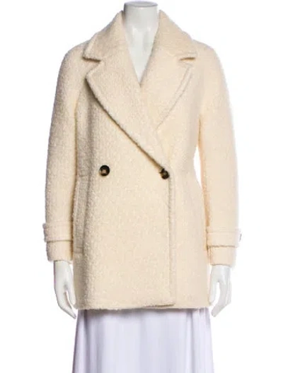 Pre-owned Reiss Wool Peacoat In Neutral
