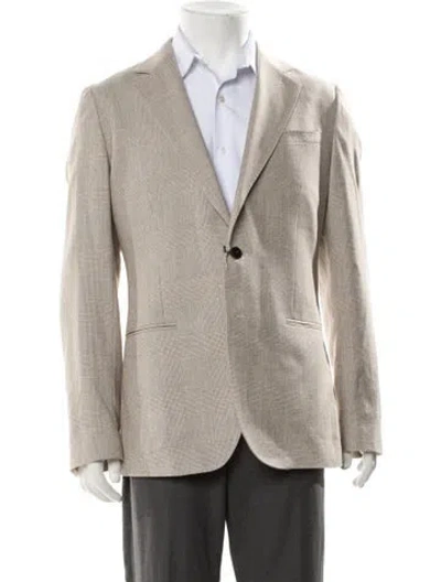 Pre-owned Reiss Wool Peacoat In Neutral