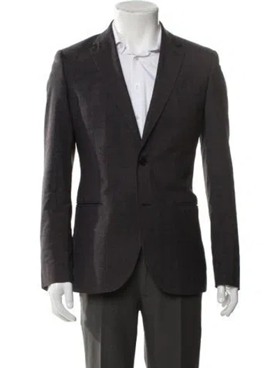 Pre-owned Reiss Wool Plaid Print Blazer In Grey
