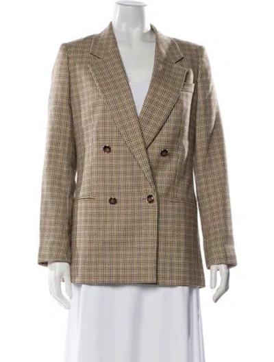 Pre-owned Reiss Wool Plaid Print Blazer In Multi