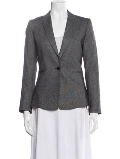 Pre-owned Reiss Wool Printed Blazer In Gray