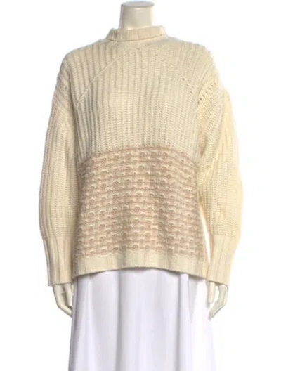 Pre-owned Reiss Wool Striped Sweater In Neutral