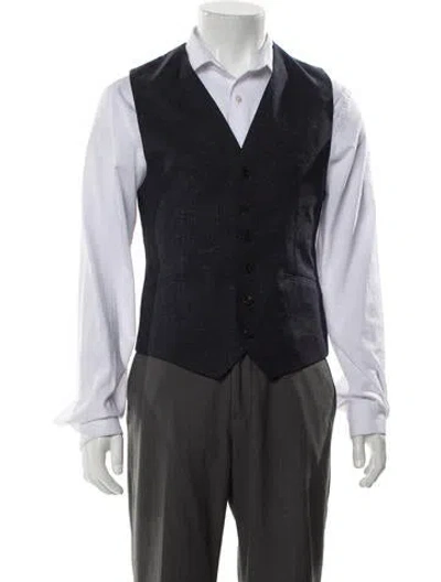 Pre-owned Reiss Wool Suit Vest W/ Tags In Blue