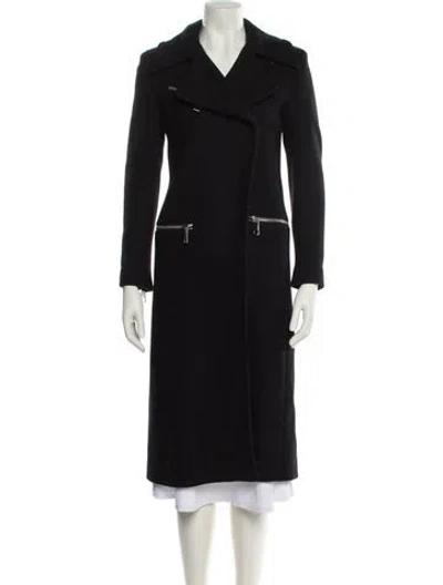 Pre-owned Reiss Wool Trench Coat In Black