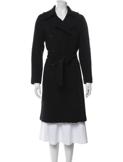 Pre-owned Reiss Wool Trench Coat In Black