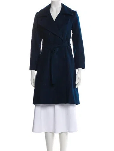 Pre-owned Reiss Wool Trench Coat In Blue