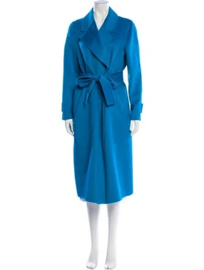 Pre-owned Reiss Wool Trench Coat In Blue