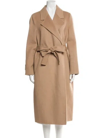 Pre-owned Reiss Wool Trench Coat In Brown
