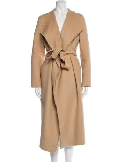 Pre-owned Reiss Wool Trench Coat In Brown