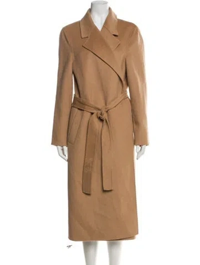 Pre-owned Reiss Wool Trench Coat In Brown