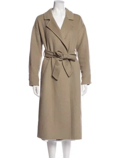 Pre-owned Reiss Wool Trench Coat In Gray