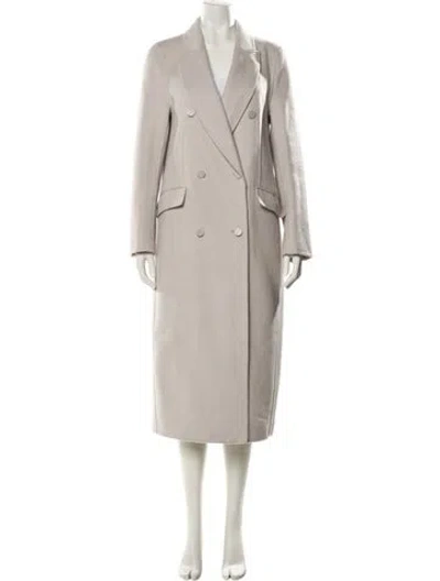 Pre-owned Reiss Wool Trench Coat In Neutral