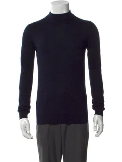 Pre-owned Reiss Wool Turtleneck Pullover In Blue