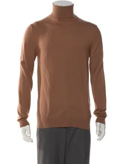 Pre-owned Reiss Wool Turtleneck Pullover W/ Tags In Brown