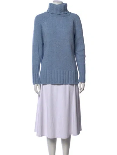 Pre-owned Reiss Wool Turtleneck Sweater In Blue
