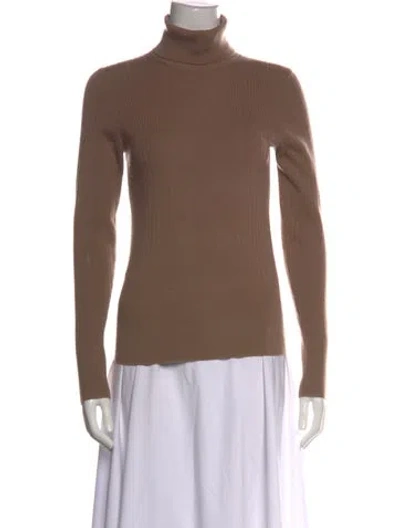 Pre-owned Reiss Wool Turtleneck Sweater In Brown