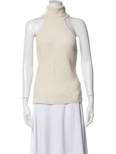 Pre-owned Reiss Wool Turtleneck Sweater In Neutrals