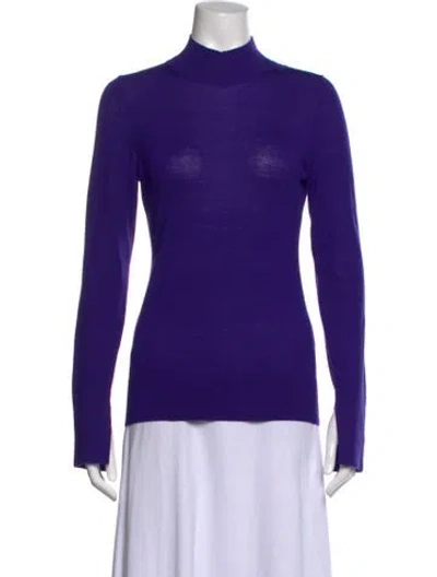 Pre-owned Reiss Wool Turtleneck Sweater In Purple
