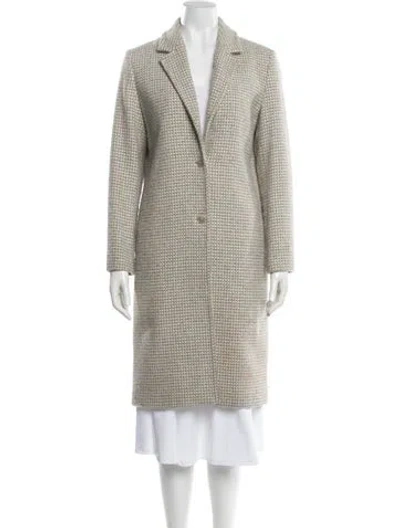 Pre-owned Reiss Wool Tweed Pattern Coat In Neutrals