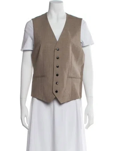 Pre-owned Reiss Wool Vest In Neutral