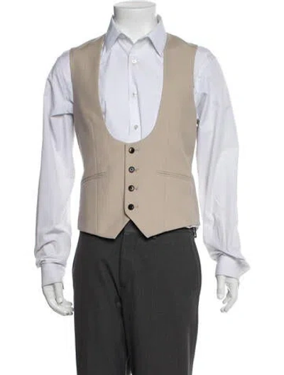 Pre-owned Reiss Wool Vest In Neutrals