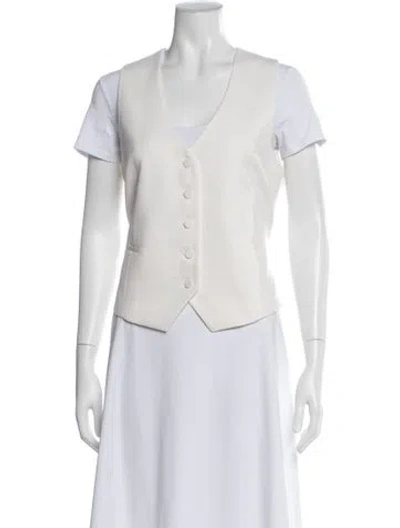 Pre-owned Reiss Wool Vest In White