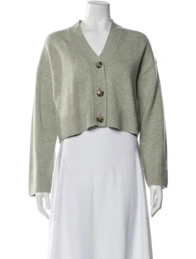 Pre-owned Reiss Wool V-neck Sweater In Green