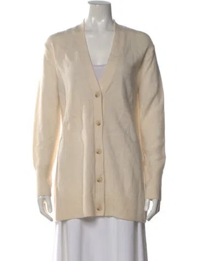 Pre-owned Reiss Wool V-neck Sweater In Neutral