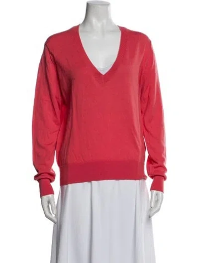 Pre-owned Reiss Wool V-neck Sweater In Pink