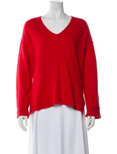 Pre-owned Reiss Wool V-neck Sweater In Red