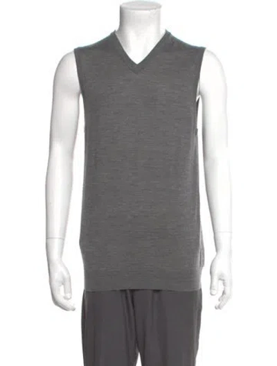 Pre-owned Reiss Wool V-neck Sweater Vest In Gray