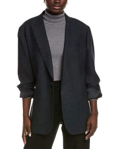 Reiss Wool-blend Swing Jacket In Blue