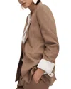 Reiss Mink Neutral Single Breasted Suit Blazer In Brown